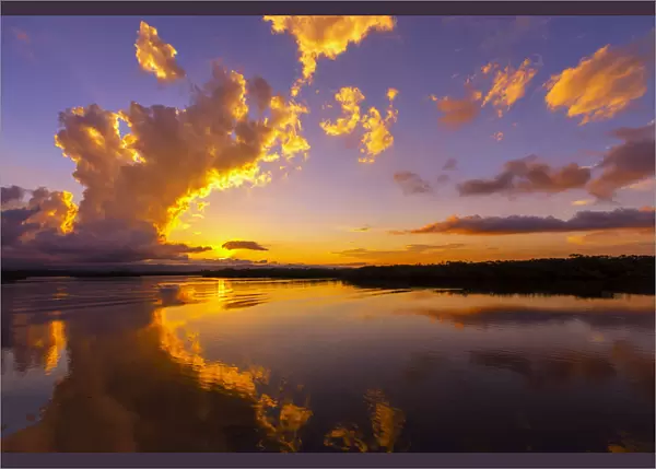 Vibrant Colored Sunrise over the Gold Coat Ocean