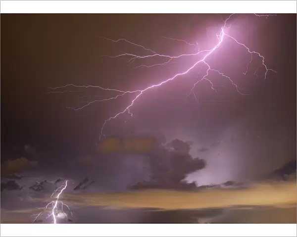 storm clouds over water with lightning