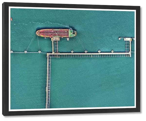 Aerial view of transportation ship. Victoria, Australia