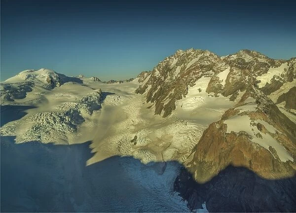 Aerial view of the Mount Cook Aoraki National Park, south Island of New Zealand