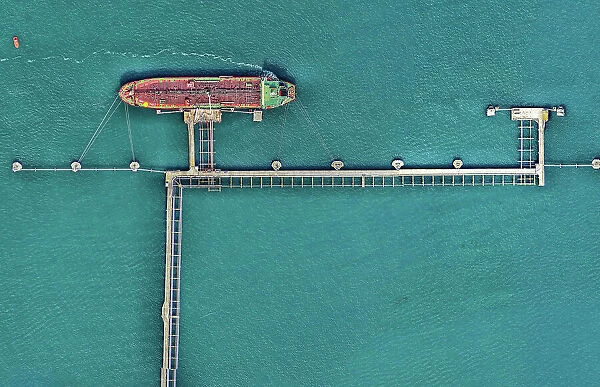 Aerial view of transportation ship. Victoria, Australia