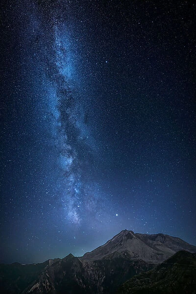 The MIlky Way over Mount St. Helens, Pacific Northwest, Washington State