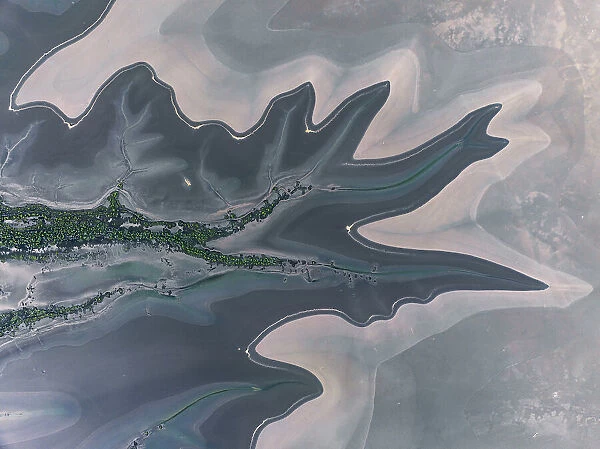 Overhead shot showing tributaries from the King River, Wyndham, Western Australia, Australia