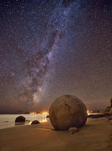 Star Dust. Moeraki Boulders, New Zealand