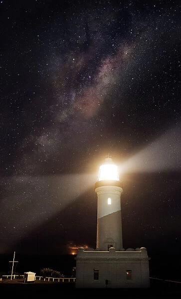 stars above lighthouse