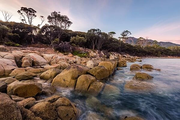 View to mt Freycinet from Hazards Beach, Tasmania