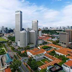 Aerial View of Central Singapore Skyline