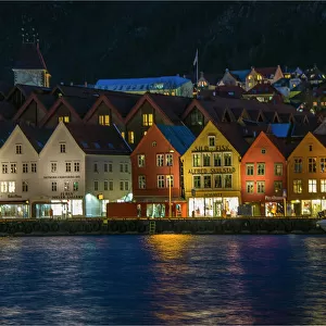 Bergen Warehouses at night