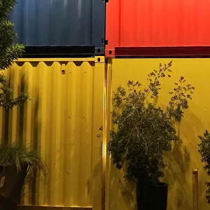 coloured shipping containers