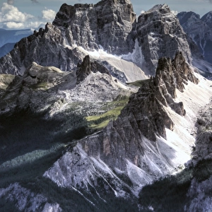Dolomites peaks view from Lagazuoi mountain