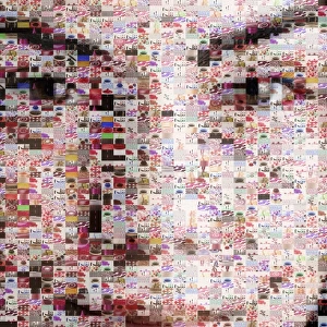 Female beauty portrait made out of makeup imagery