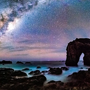Milky Way over Horse Head Rock in New South Wales Coast