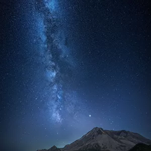 The MIlky Way over Mount St. Helens, Pacific Northwest, Washington State