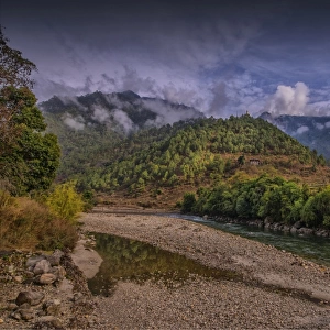 View at Khamsum valley, Kingdom of Bhutan, Eastern Himalayas