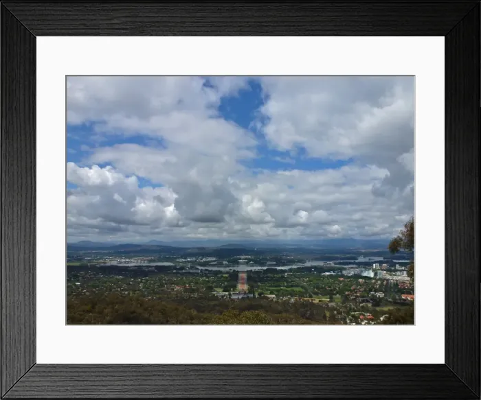 Framed Print : Canberra from Mount Ainslie