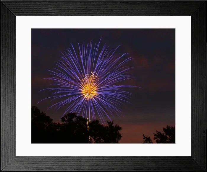 Framed Print : Big Bang. A purple explosion on the fourth of July Framed Print : Big Bang. A purple explosion on the fourth of July