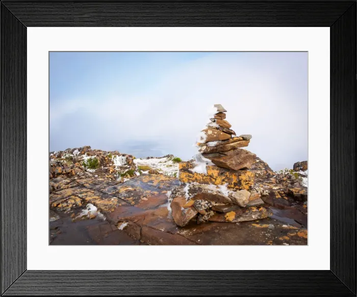 Framed Print : Frozen cairn Framed Print : Frozen cairn