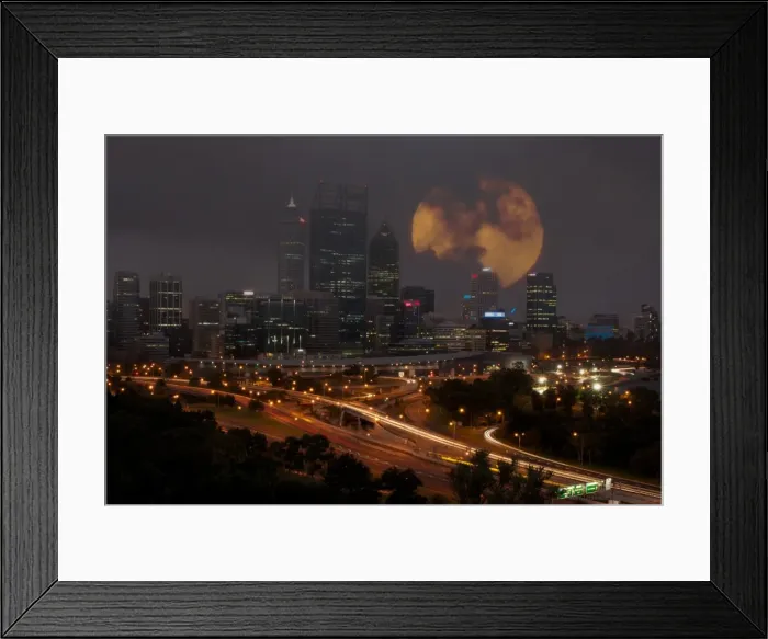 Framed Print : Super Moon composite