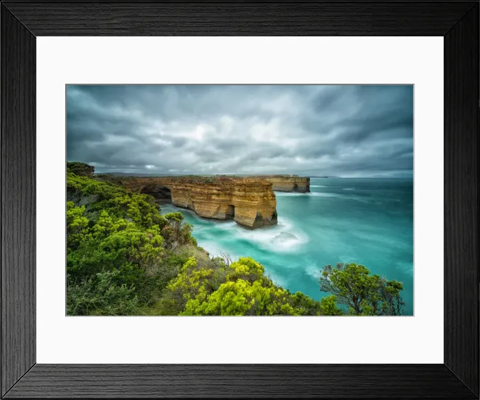 Framed Print : Wet Summer in Great Ocean Road, high cliffs in the early morning Framed Print : Wet Summer in Great Ocean Road, high cliffs in the early morning