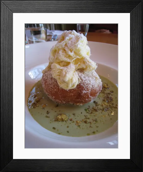 Framed Print : Orange and olive oil doughnut