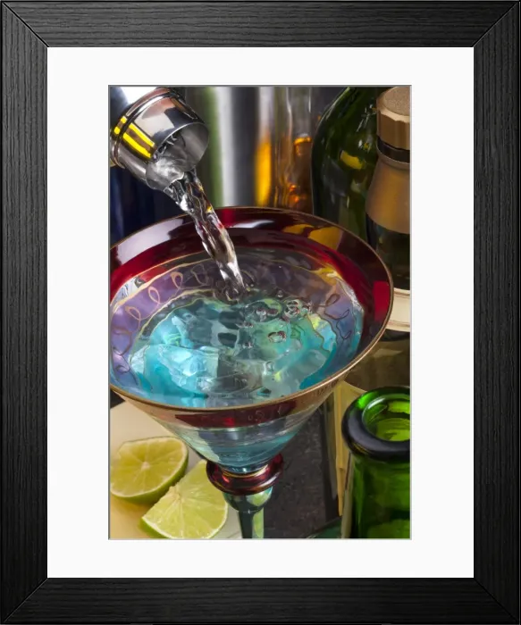 Framed Print : Pouring a Vodka Martini