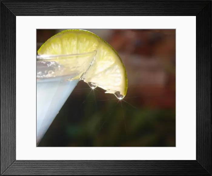 Framed Print : cocktail glass with fresh slice of lemon Framed Print : cocktail glass with fresh slice of lemon
