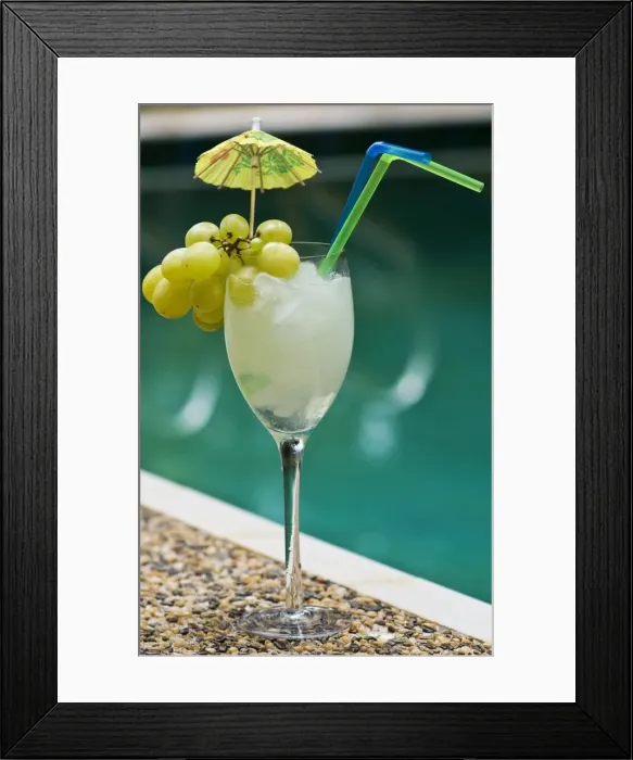 Framed Print : Tropical drink in glass