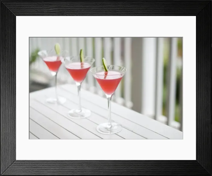 Framed Print : Cocktails on table