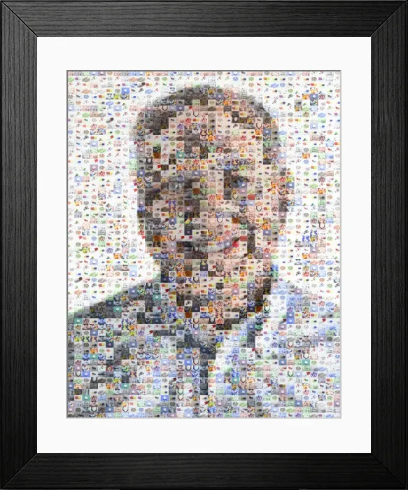 Framed Print : Male senior made out of pill imagery