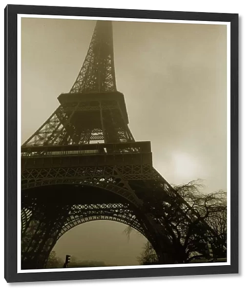 Image of the Eiffel Tower Under a Floggy Sky, Low Angle View, Paris, France