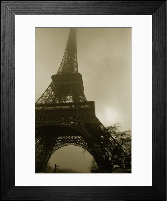 Framed Print : Image of the Eiffel Tower Under a Floggy Sky, Low Angle View, Paris, France Framed Print : Image of the Eiffel Tower Under a Floggy Sky, Low Angle View, Paris, France