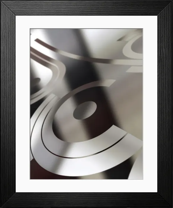 Framed Print : A silver retro pop art design, close-up Framed Print : A silver retro pop art design, close-up