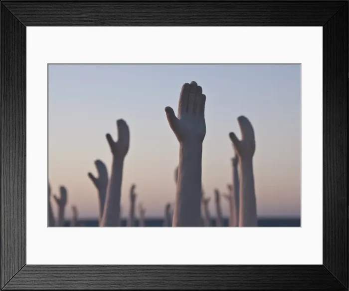 Framed Print : Hands for high five