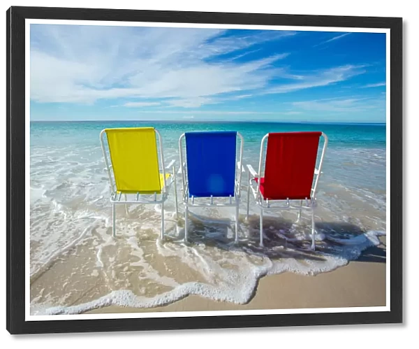Three chairs at the beach. Australia