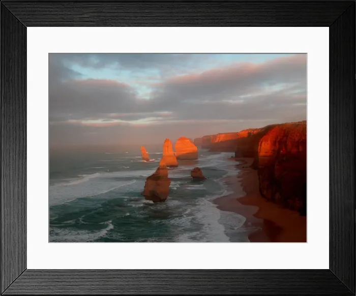 Framed Print : Sunrise at the Twelve Apostles along the Great Ocean Road, Australia