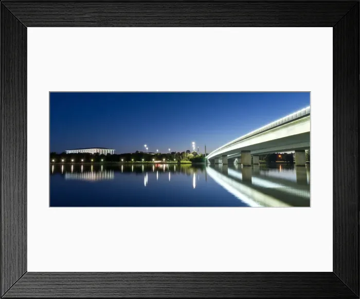 Framed Print : National Library and Lake Burley Griffin, Canberra