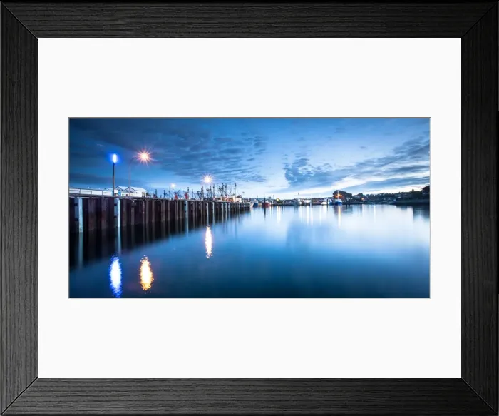 Framed Print : Blue hour at the wharf