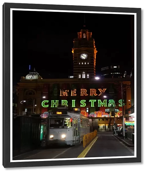 Christmas Sign, Flinders Street Train Station, Melbourne Australia