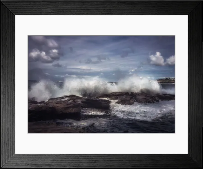 Framed Print : Splash and Rocks