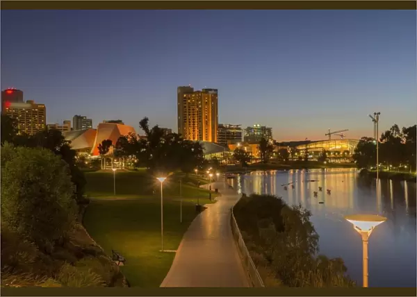 Adelaide City at twilight time, South Australia