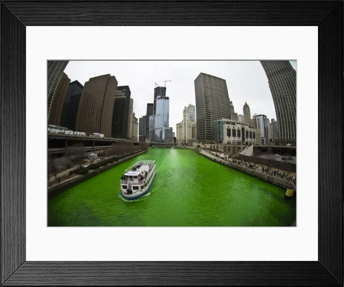 Framed Print : The Greening of the Chicago River