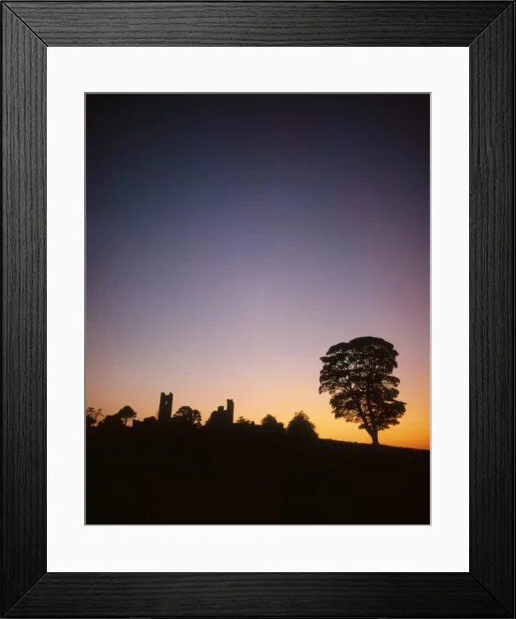 Framed Print : ilhouette of Slane Monastery, founded by Saint Patrick in 433 AD Framed Print : ilhouette of Slane Monastery, founded by Saint Patrick in 433 AD