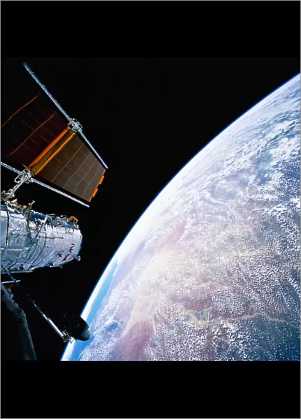 Hubble Space Telescope above earth