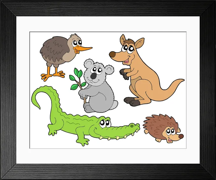 Framed Print : Australian animals collection - isolated illustration Framed Print : Australian animals collection - isolated illustration
