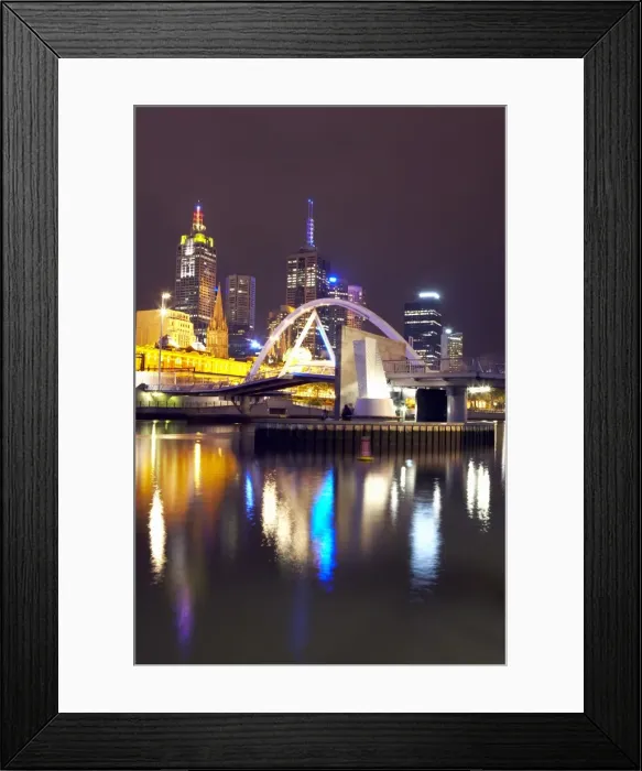 Framed Print : Australia, Melbourne, Southgate Bridge illuminated at night Framed Print : Australia, Melbourne, Southgate Bridge illuminated at night