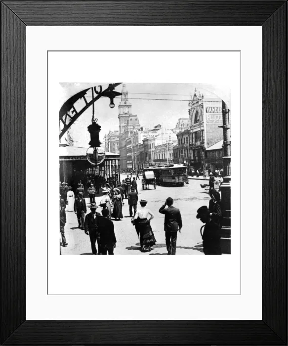 Framed Print : Street Scene In Bourke Street Looking West In Melbourne, Australia Framed Print : Street Scene In Bourke Street Looking West In Melbourne, Australia