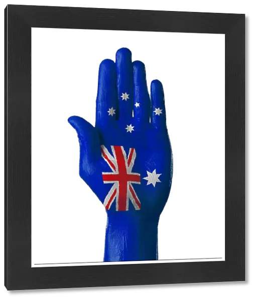 Hand painted flag of Australia on white background