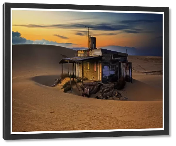 Old fishermans hut in the dunes