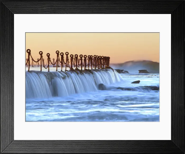 Framed Print : Water flowing over wall of Newcastle baths Framed Print : Water flowing over wall of Newcastle baths