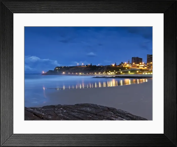 Framed Print : View of city and sea shore Framed Print : View of city and sea shore
